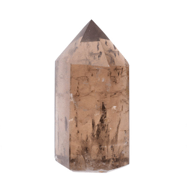 Polished 7.5cm natural smoky quartz gemstone point.  Buy online shop.