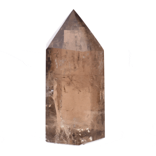 Γυαλισμένο point από φυσικό πέτρωμα Καπνώδους Χαλαζία ύψους 7,5cm.