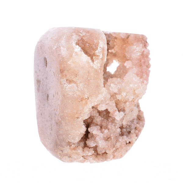 Kομμάτι φυσικής πέτρας Ροζ Αμέθυστου με γυαλισμένο περίγραμμα, ύψους 9cm. Αγοράστε online shop.