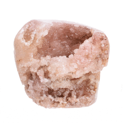 Piece of natural pink amethyst gemstone with polished outline and a height of 9cm. Buy online shop.
