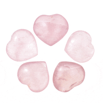 Γυαλισμένες καρδούλες από φυσική πέτρα Ροζ Χαλαζία μεγέθους 3.5cm. Αγοράστε online shop.