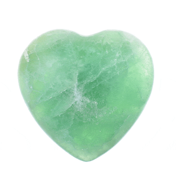 Γυαλισμένη καρδιά από φυσική πέτρα πράσινου Φθορίτη, μεγέθους 8cm. Αγοράστε online shop.