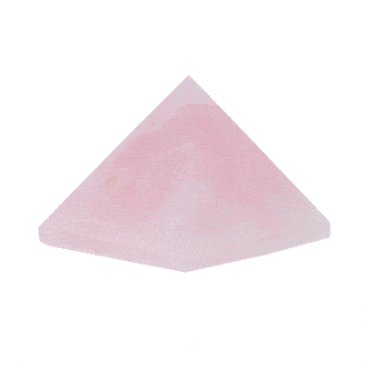 Pyramid made of natural rose quartz gemstone, with a height of 4,5cm. Buy online shop.