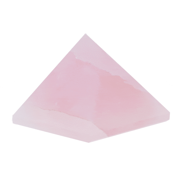 Πυραμίδα από Pyramid made of natural rose quartz gemstone, with a height of 4,5cm. Buy online shop.φυσική πέτρα ροζ χαλαζία και ύψους 4,5cm. Αγοράστε online shop.