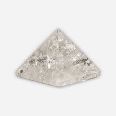 Polished 4cm pyramid made from natural crystal quartz. Buy online shop.