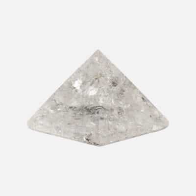 Polished 4cm pyramid made from natural crystal quartz. Buy online shop.