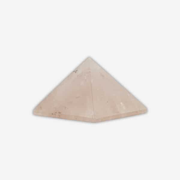 Pyramid made of natural rose quartz gemstone, with a height of 4cm. Buy online shop.
