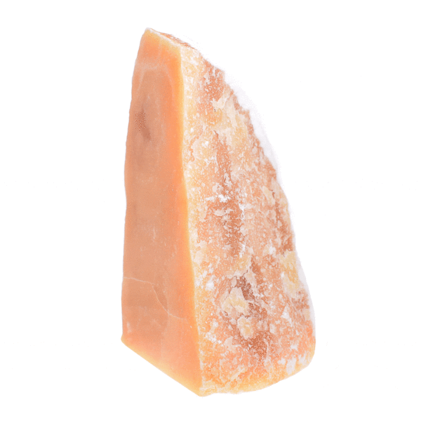 Raw 15.5cm piece of natural Calcite gemstone, polished on one side. Buy online shop.