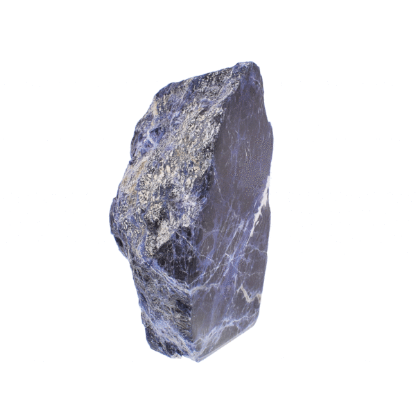 Raw 16.5cm piece of natural sodalite gemstone, polished on one side. Buy online shop.