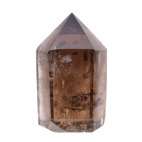 Polished 9cm natural smoky quartz gemstone point.  Buy online shop.