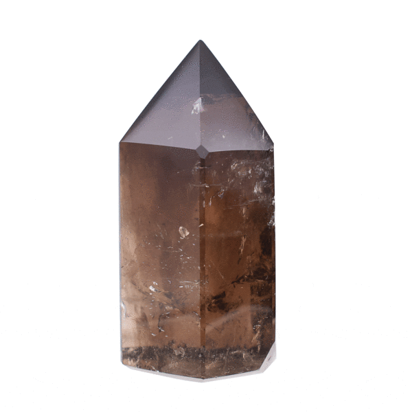 Polished 9cm natural smoky quartz gemstone point.  Buy online shop.