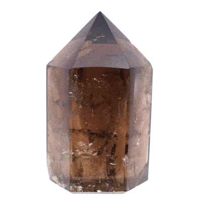 Polished 9cm natural smoky quartz gemstone point.  Buy online shop.