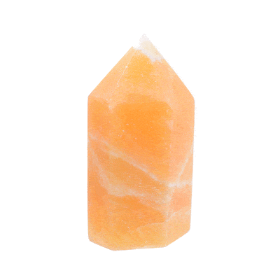 Γυαλισμένο point από φυσική πέτρα πορτοκαλί καλσίτη, ύψους 6,5cm. Αγοράστε online shop.