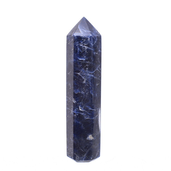 Polished 9.5cm point made from natural sodalite gemstone. Buy online shop.