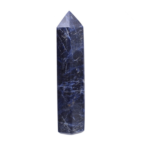 Polished 9.5cm point made from natural sodalite gemstone. Buy online shop.