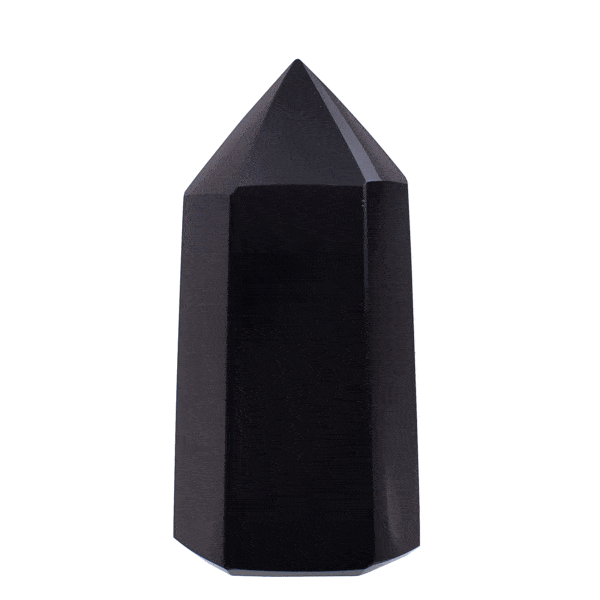 Γυαλισμένο point από φυσική πέτρα οψιδιανού, ύψους 9,5cm. Αγοράστε online shop.
