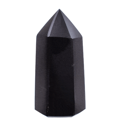 Polished 9.5cm point made from natural obsidian gemstone. Buy online shop.