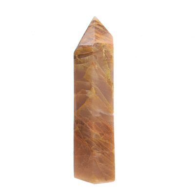 Polished 14cm point made from natural peach moonstone gemstone. Buy online shop.