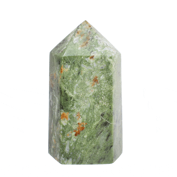 Γυαλισμένο point φυσικής πέτρας σερπεντίνη, ύψους 9cm. Αγοράστε online shop.