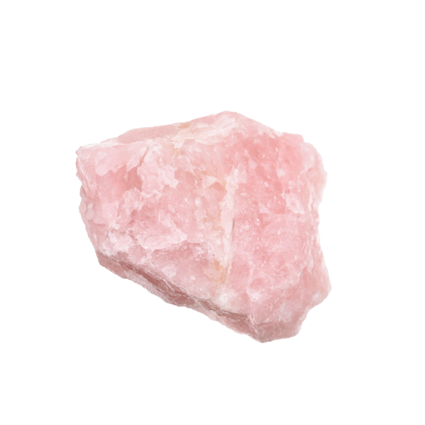 Raw 12cm piece of natural rose quartz gemstone. 