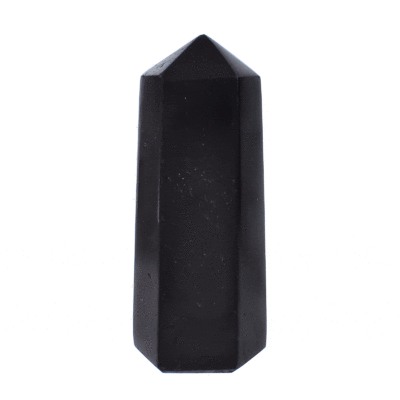 Polished 11cm point made form natural black tourmaline gemstone.
