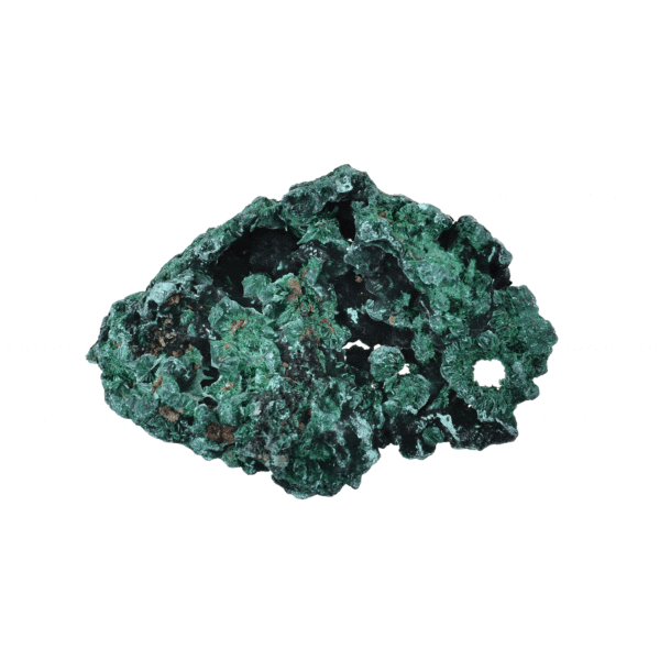 Raw 9.5cm piece of natural fibrous Malachite gemstone from Congo.
