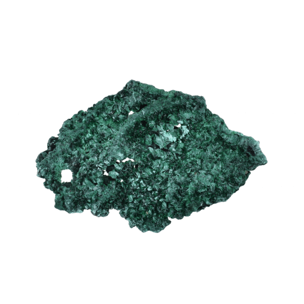 Raw 9.5cm piece of natural fibrous Malachite gemstone from Congo.
