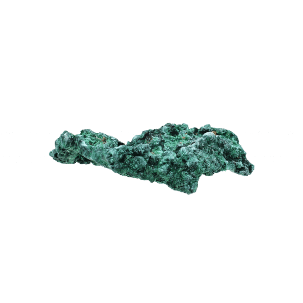 Raw 9.5cm piece of natural fibrous Malachite gemstone from Congo.