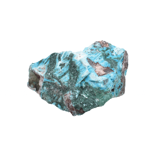 Raw 8cm piece of natural combination of hemimorphite and malachite gemstones.