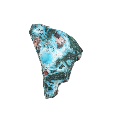 Raw 8cm piece of natural combination of hemimorphite and malachite gemstones.