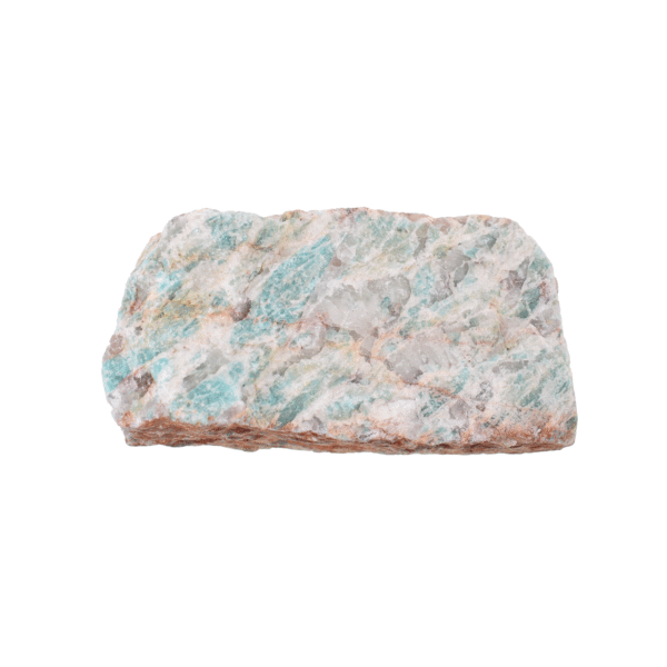 Raw 10cm piece of natural amazonite gemstone.