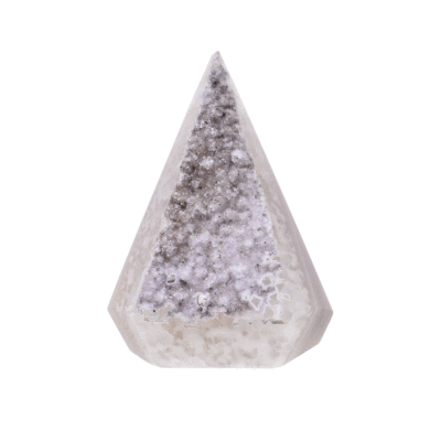 Polished 6.5cm point made from natural agate gemstone with crystal quartz.