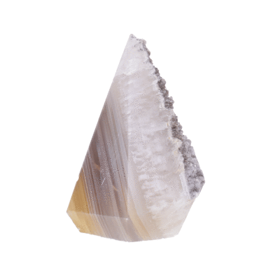 Polished 6.5cm point made from natural agate gemstone with crystal quartz.