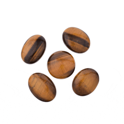 Polished Tiger's eye palm stones, with rich vibrant colours and distinctive golden and brown shimmers that stand out. The size ranges from 4.5cm to 5.0cm, ideal for meditation, energy protection or as a decorative and collectible piece.